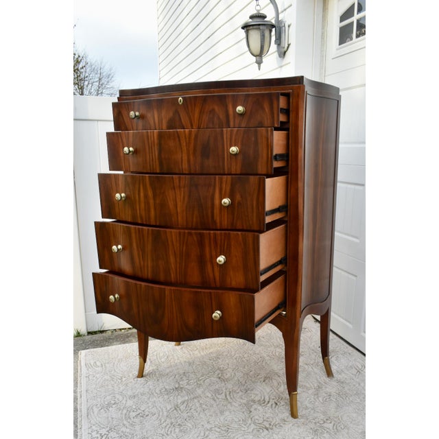 Vintage American Drew "Bob Mackie" Five Drawer Rosewood Transitional Tall Chest For Sale - Image 10 of 12