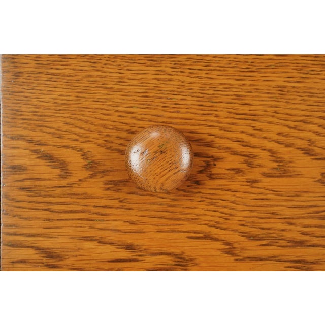 Brown Vintage Traditional Tiger Oak Tall Dresser With Beveled Mirror For Sale - Image 8 of 14