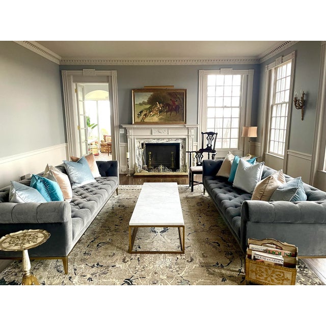 Contemporary Hollywood Regency Shimmering Velvet 22" Throw Pillow, Chocolate For Sale In New York - Image 6 of 6