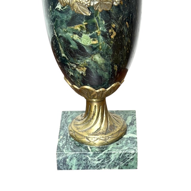 Pair of Green Marble and Ormolu Urns or Cassolettes With Satyr Heads in Louis XVI Style For Sale - Image 10 of 15