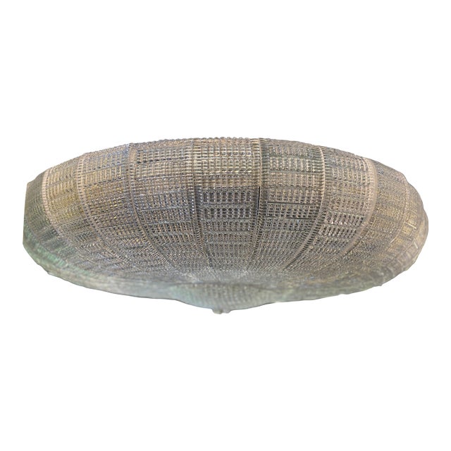 Murano Style Glass Flush Mount in Clear Italian Art For Sale