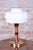 Mid-Century Table Lamp in Walnut, Brass and Glass, Czech, 1960s For Sale - Image 4 of 13