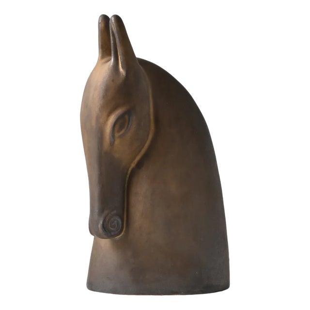 Vintage Ceramic Horse Head Figurine by Anette Edmark, 1990s For Sale