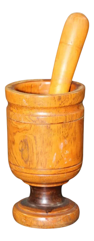 Vintage Wooden Mortar and Pestle, Italy