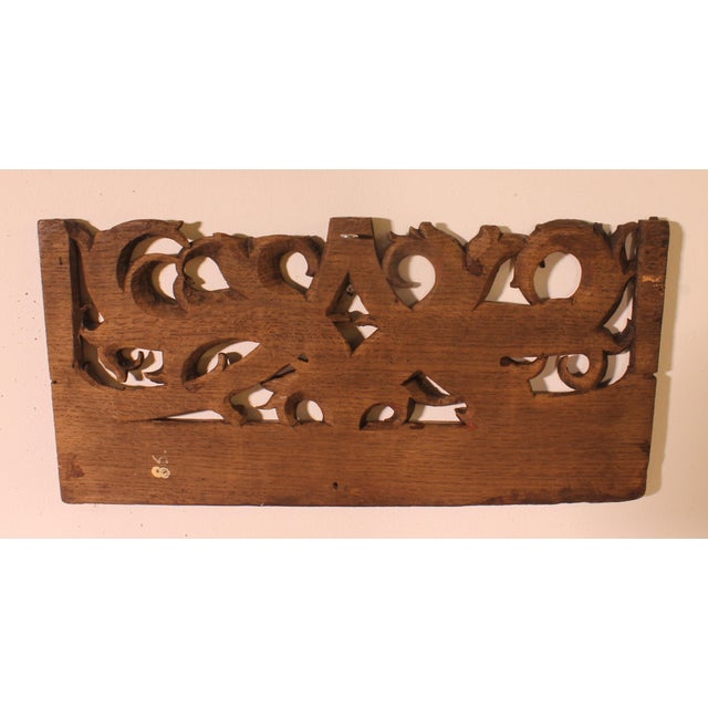 Wood Small Gothic Carved Panel in Oak For Sale - Image 7 of 8