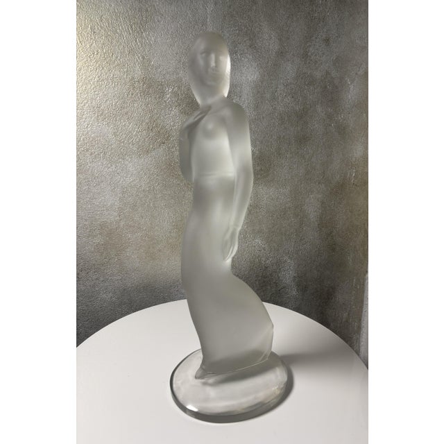 Young Woman Glass Figurine by Curt Schlevogt, Czechia, 1930s For Sale - Image 3 of 12