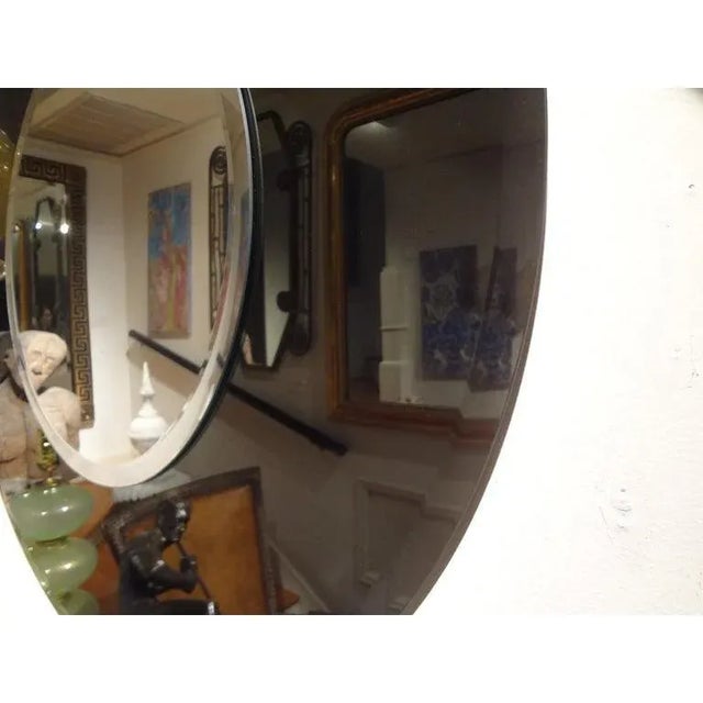 Mid-Century Modern Large Italian Fontana Arte Style Round Beveled Mirror For Sale - Image 3 of 12