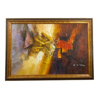 American Abstract Painting Hollywood Regency Style For Sale