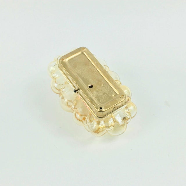 Gold Mid-Century Amber Bubble Glass Wall Light attributed to Helena Tynell for Limburg, Germany, 1960s For Sale - Image 8 of 9