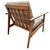 1960s Scandinavian Modern MCM Walnut Framed Armchair With Striped Cushions For Sale - Image 5 of 7
