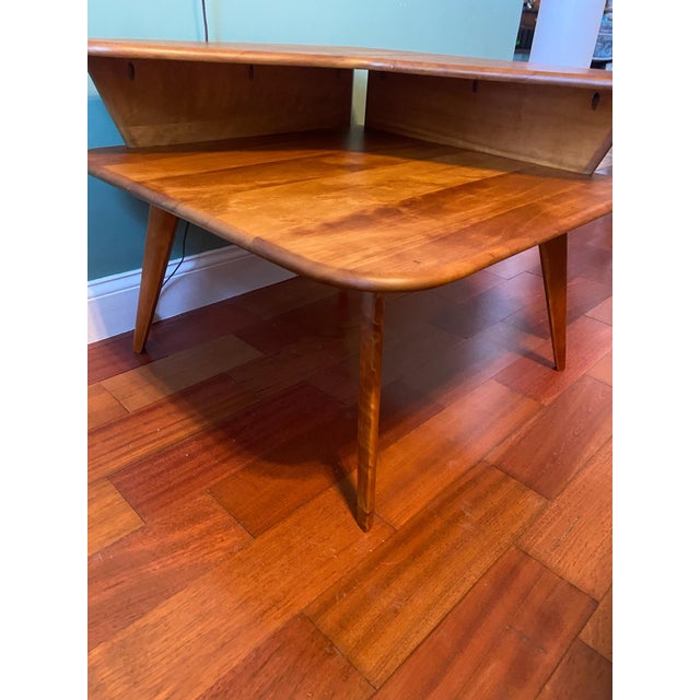 Mid-Century Modern Vintage Mid Century Modern Heywood Wakefield Aristocraft Corner Table For Sale - Image 3 of 8