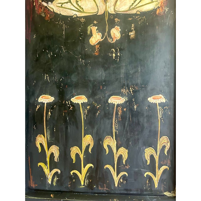 Vintage Painted Pine Wardrobe with Folk Art Design, 1920s For Sale - Image 4 of 10