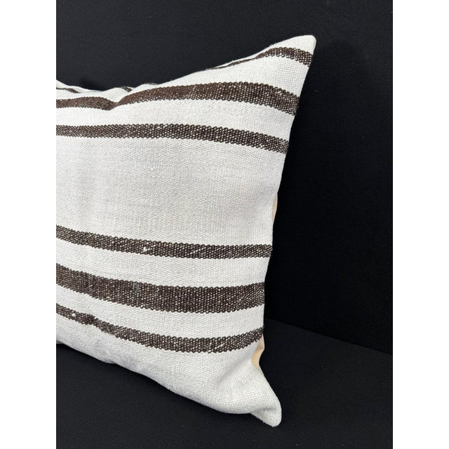 Contemporary Turkish Hemp Pillow Cushion Natural Beige Brown Pillow Cushion Cover 24"x24" For Sale - Image 3 of 4