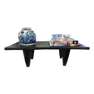Lg Vintage African Senufo Stool / Coffee Table I Coast 38" W For Sale