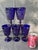 Vintage Cobalt Blue Goblets Set of 5 For Sale - Image 12 of 16