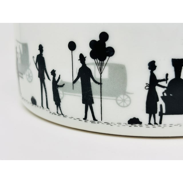 Vintage Limoges Porcelain Lidded Box Black White Parisian Silhouette 1980s For Sale - Image 13 of 18
