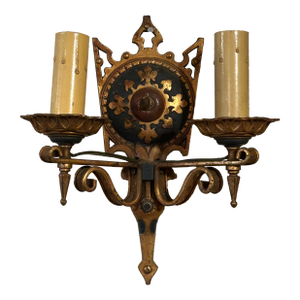 Gothic Brass Wall Sconces -a Pair