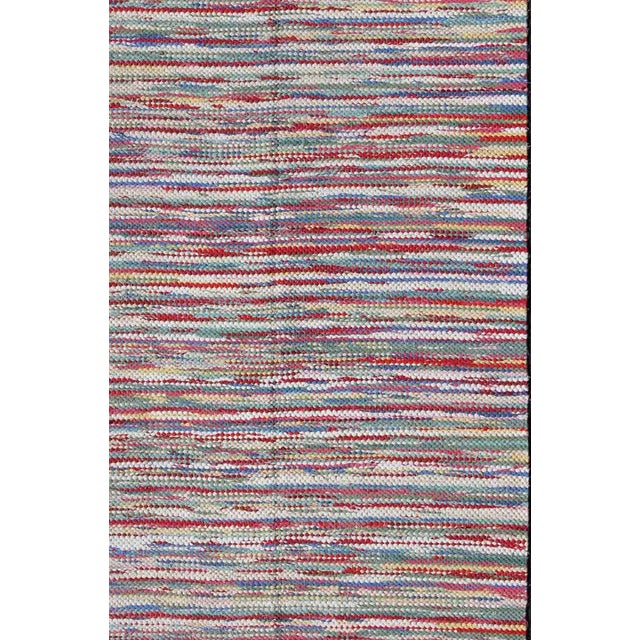 1970s colorful braided rug American with horizontal stripes and fringe detail, rug s12-0809, country of origin / type:...