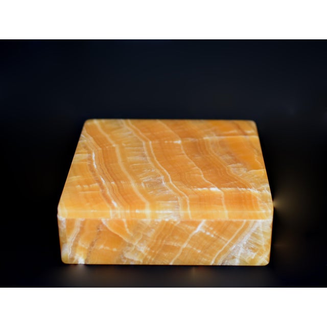 Gemstone Huge Natural Honey Onyx 4" Box For Sale - Image 7 of 11