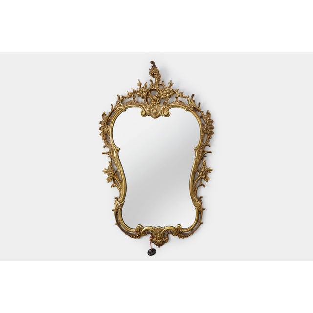 20th Century Louis XVI Ornate Metal Wall Mirror with Rococo Flourishes, France, 1950s For Sale - Image 11 of 11