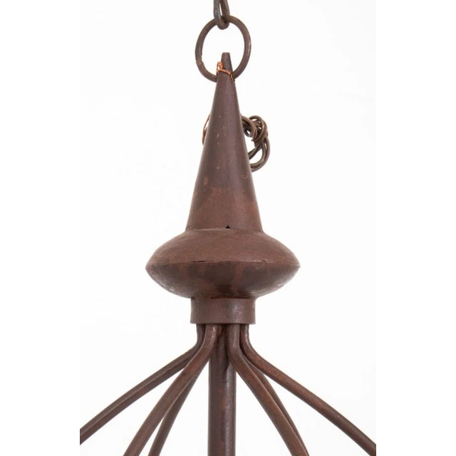 Gothic American Wrought Iron Six-Light Chandelier For Sale - Image 3 of 11