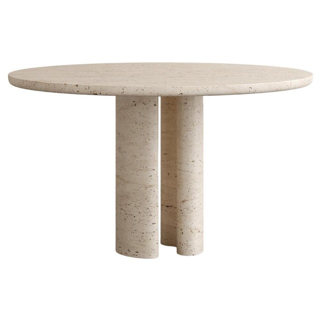 Stone Roman Dining Table II in Navona Travertine by Paloma Editions For Sale - Image 7 of 7