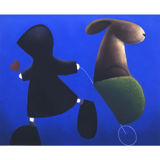 Mackenzie Thorpe "Out for a Walk" Hand Signed Numbered Lithograph Art Print For Sale