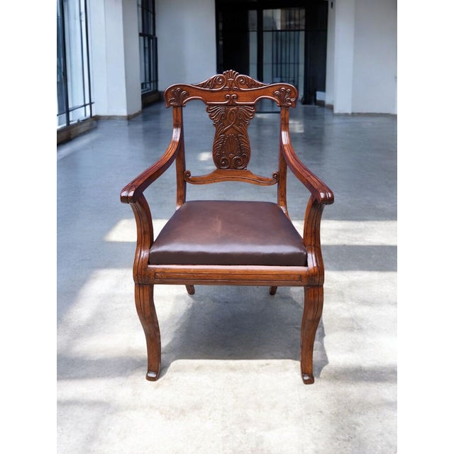 Carlo X Walnut and Leather Armchair For Sale - Image 13 of 15