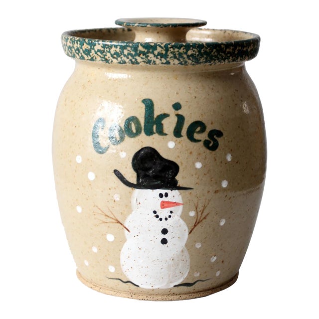 Vintage Handmade Holiday Cookie Jar For Sale