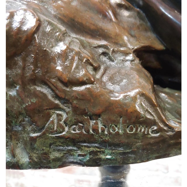 1900 - 1909 Paul-Albert Bartholomé - Nude Crying -Original Bronze Sculpture-C.1900s For Sale - Image 5 of 12