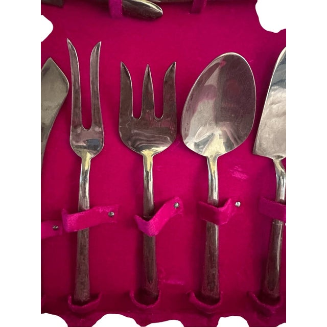 Metal Vintage Tony’s Gems Plated Brass 150 Pieces 12 Person Flatware Set For Sale - Image 7 of 13