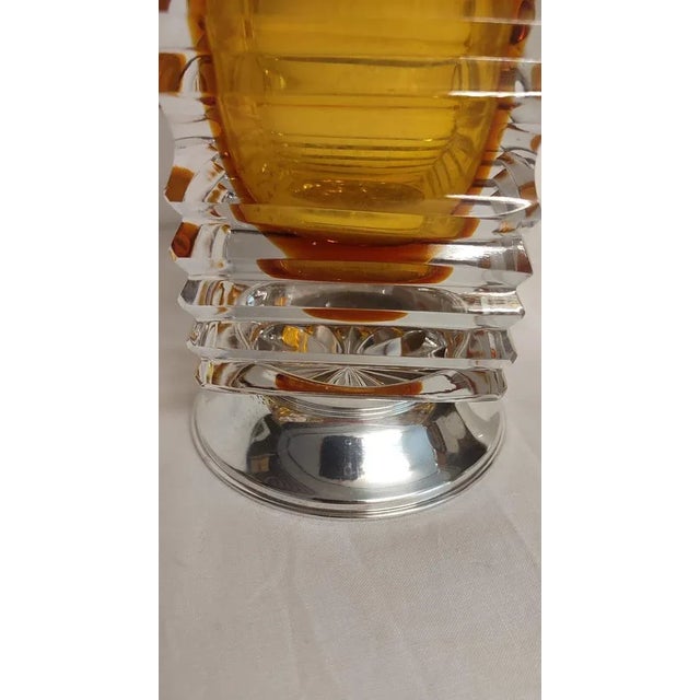 Copper Glass Vase with Silver Base, Italy, 1960s For Sale - Image 8 of 10