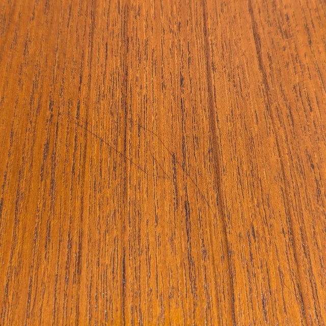 Brown 1960s Petite Danish Modern Teak Three-Drawer Dresser or Nightstand For Sale - Image 8 of 10