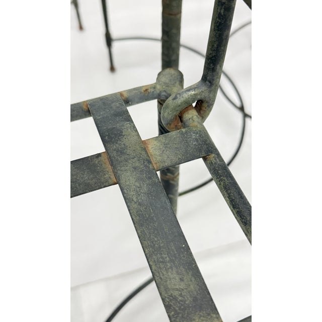 1970s Set of Six Mario Papperzini for Salterini, Iron Lattice Outdoor Armchairs, Attributed For Sale - Image 18 of 18