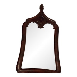 19 Th C American Antique Gothic Style Walnut Wall Mirror For Sale