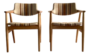 Mid-Century Modern Danish Armchairs in Oak by Svend Åge Eriksen for Glostrup, 1960s, Set of 2