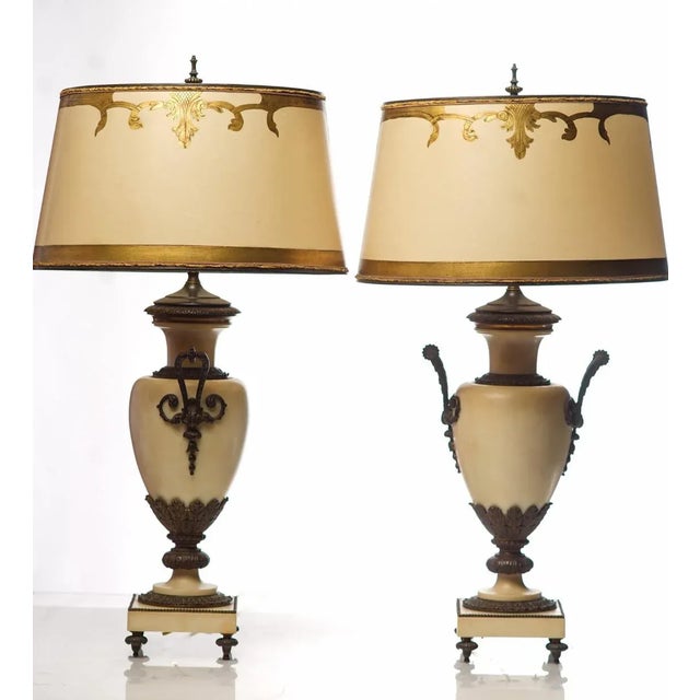 19th Century 19th C. French Bronze Mounted Marble Urn Lamps - a Pair For Sale - Image 5 of 5