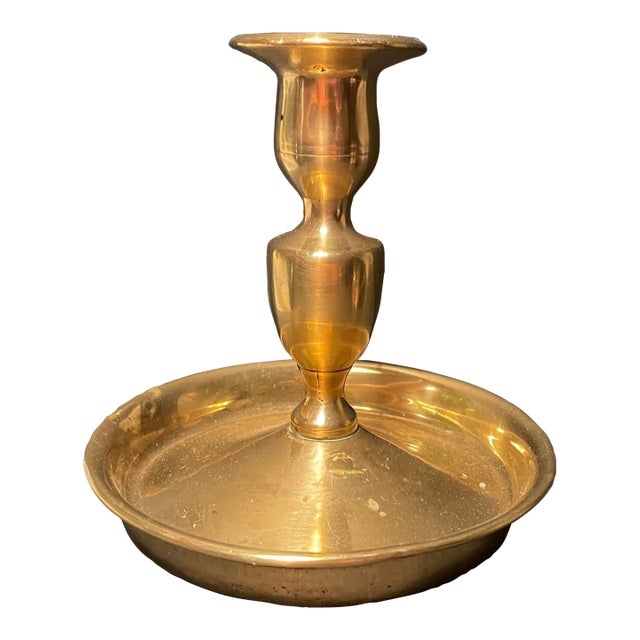 18th Century Swedish Brass Candlestick For Sale