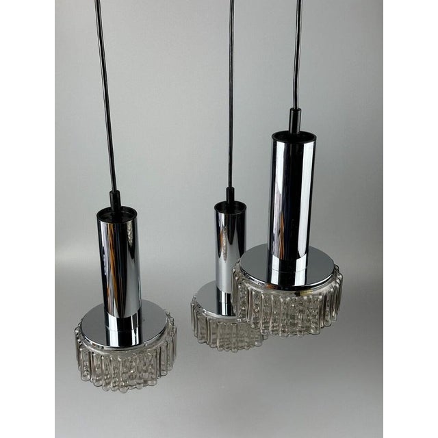 Metal Flame Cascade Lamp in Chrome Glass by Staff Leuchten, Germany, 1970s For Sale - Image 7 of 18