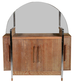 Art Deco Venesta Plywood and Limed Oak Mirror Backed Cocktail Cabinet by Marcel Breuer, 1930s
