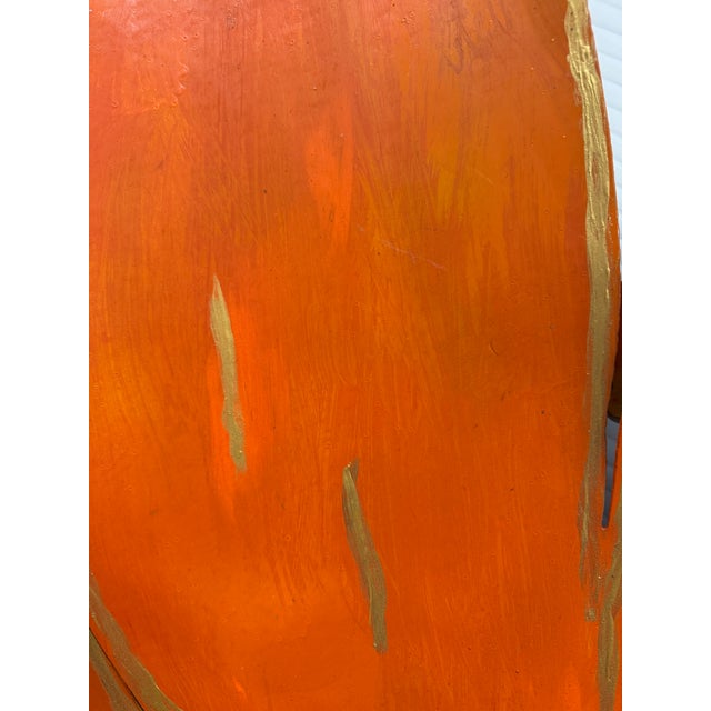 Orange Pat & Andre Juneau Metal Flower Wall Sculpture, Extra Large For Sale - Image 8 of 12