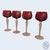 Set of 4 Vintage Bohemian Cranberry Crystal Cut-to-Clear Wine Goblets For Sale - Image 4 of 8