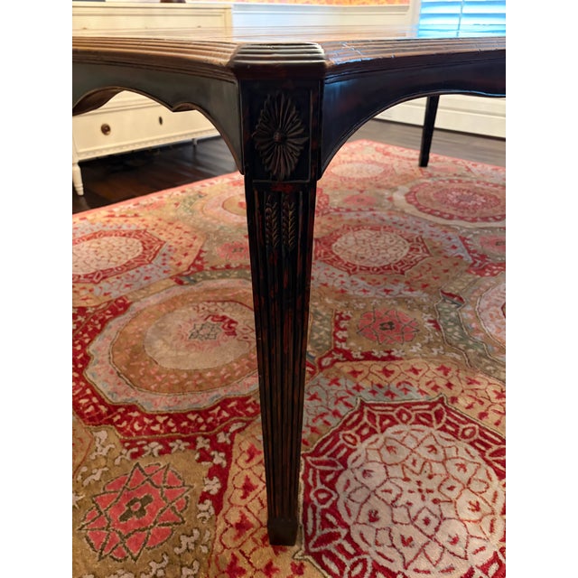 Wood Attributed to Jonathan Charles Rub-Through Dining Table (Black) Country Farmhouse Collection For Sale - Image 7 of 11