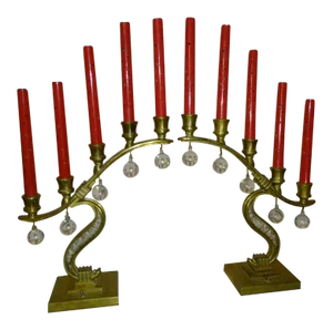 French Art Deco Signed "Sabino Paris" Gilt Bronze/ Cut Star Form Table Lamps C1930 - a Pair