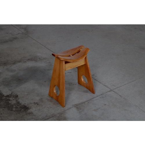 Pine Stool by Gilbert Marklund, Sweden, 1970s For Sale - Image 3 of 9