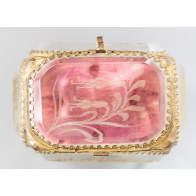 Brass Antique 19th Century French Ormolu Beveled Glass Trinket Box For Sale - Image 8 of 10