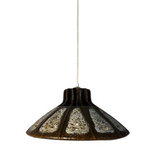 Brown and Grey Ceramic Pendant Lamp, West Germany For Sale