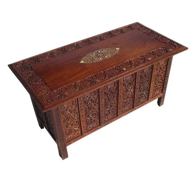 Chinoiserie 1980s Indonesian Fret Work Alter Console Table For Sale - Image 3 of 8