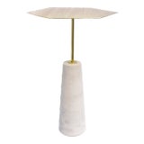 Image of Pasargad Home Amara Marble & Stainless Steel Side Table For Sale