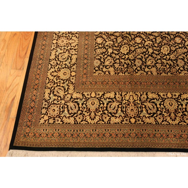 Nazmiyal Collection Floral Design Vintage Persian Silk Qum Rug For Sale In New York - Image 6 of 7